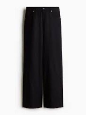 H&M WIDE-LEG LINEN-BLEND PANTS
